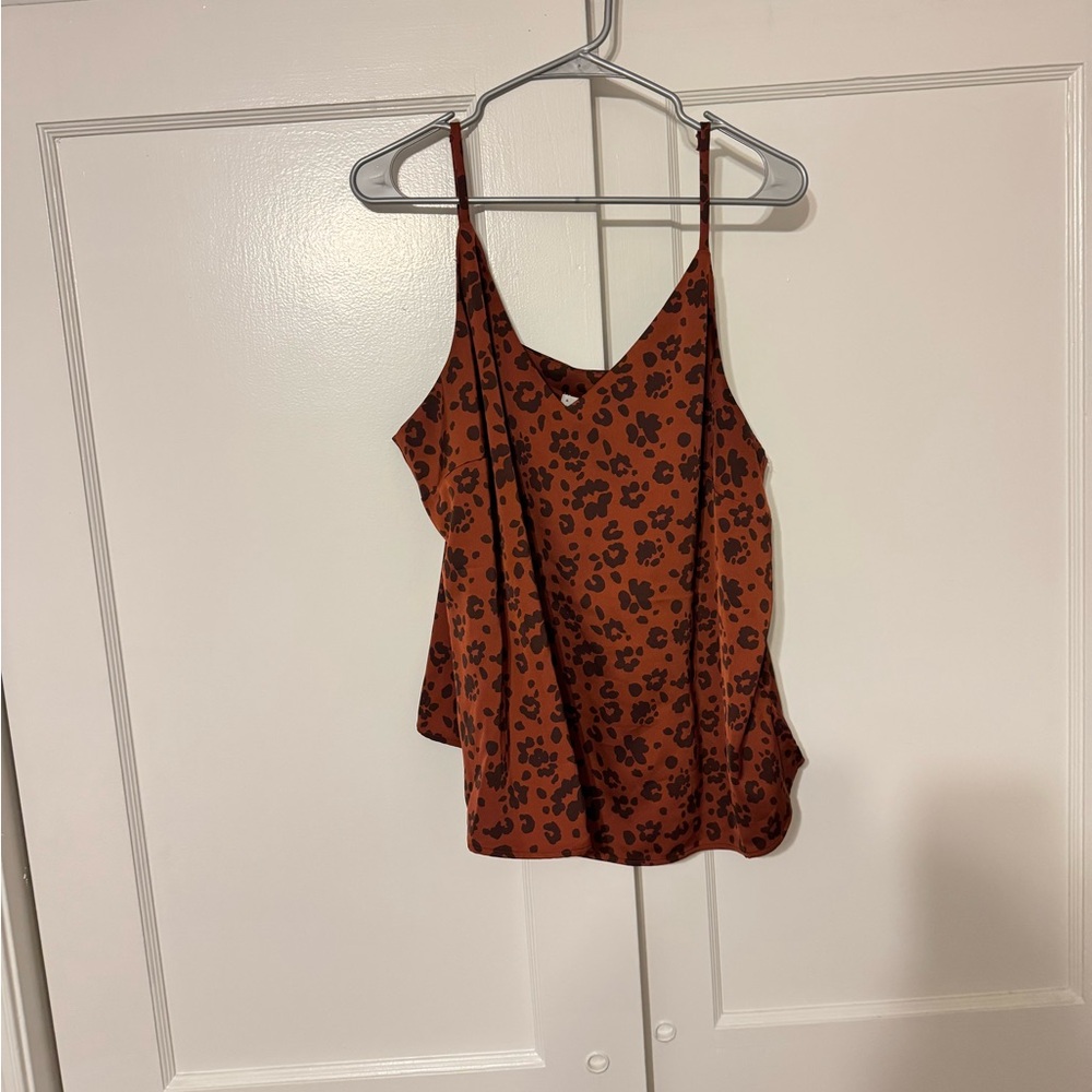 a new day Rust and Black Animal Print Camisole
